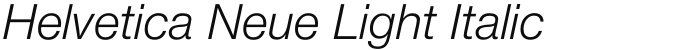 Helvetica Neue Light Italic