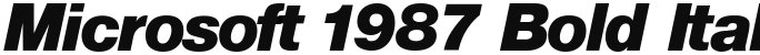 Microsoft 1987 Bold Italic