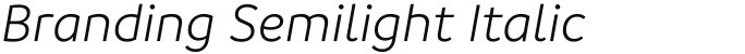 Branding Semilight Italic