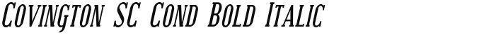 Covington SC Cond Bold Italic