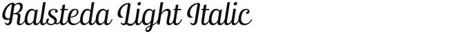 Ralsteda Light Italic