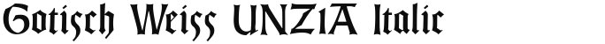 Gotisch Weiss UNZ1A Italic