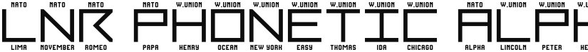 LNR Phonetic Alphabet font download