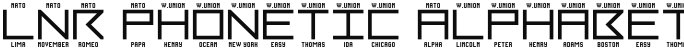 LNR Phonetic Alphabet Regular