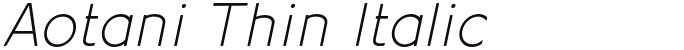 Aotani Thin Italic