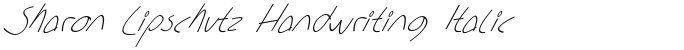 Sharon Lipschutz Handwriting Italic