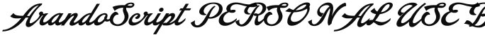 Arando Script PERSONAL USE Bold Italic