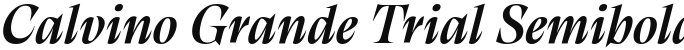 Calvino Grande Trial Semibold Italic