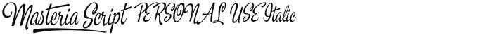 Masteria Script PERSONAL USE Italic