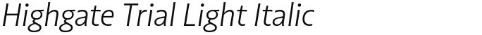 Highgate Trial Light Italic