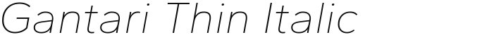 Gantari Thin Italic