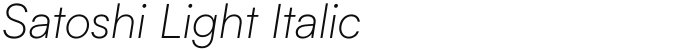 Satoshi Light Italic