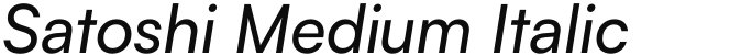 Satoshi Medium Italic