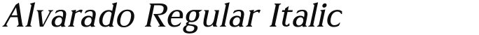 Alvarado Regular Italic