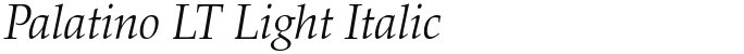 Palatino LT Light Italic