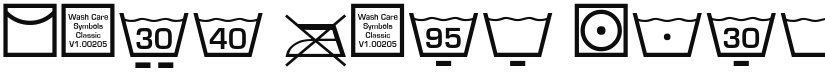 Wash Care Symbols Classic M54 font download