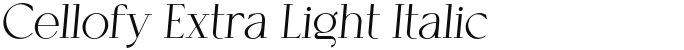 Cellofy Extra Light Italic