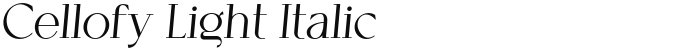 Cellofy Light Italic