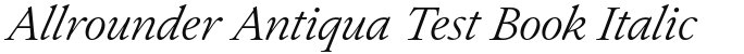 Allrounder Antiqua Test Book Italic