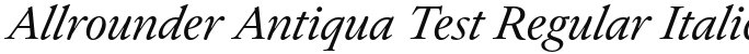 Allrounder Antiqua Test Regular Italic