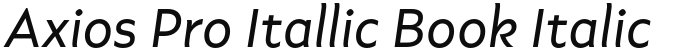 Axios Pro Itallic Book Italic