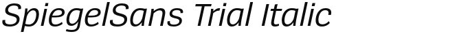 SpiegelSans Trial Italic