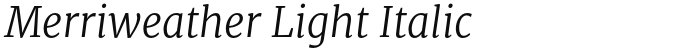 Merriweather Light Italic