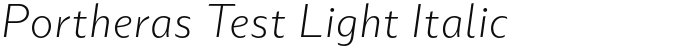 Portheras Test Light Italic