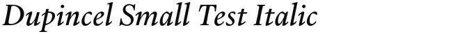 Dupincel Small Test Italic