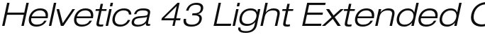 Helvetica 43 Light Extended Oblique