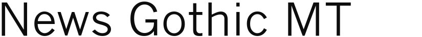 News Gothic MT font download