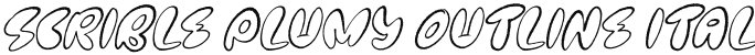Scrible Plumy Outline Italic