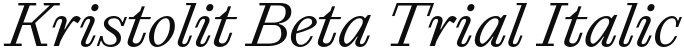 Kristolit Beta Trial Italic