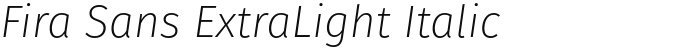 Fira Sans ExtraLight Italic