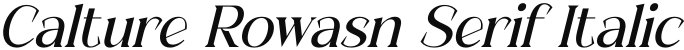 Calture Rowasn Serif Italic
