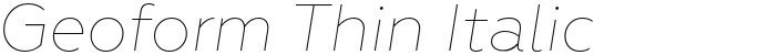 Geoform Thin Italic