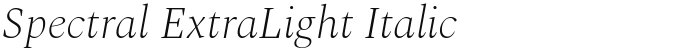 Spectral ExtraLight Italic