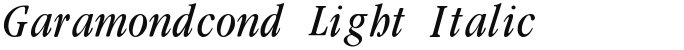 Garamondcond Light Italic