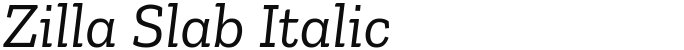 Zilla Slab Italic