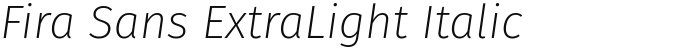 Fira Sans ExtraLight Italic