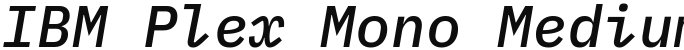 IBM Plex Mono Medium Italic