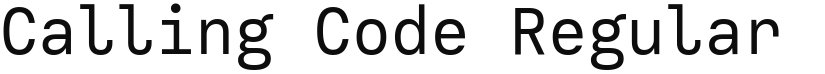 Calling Code font download