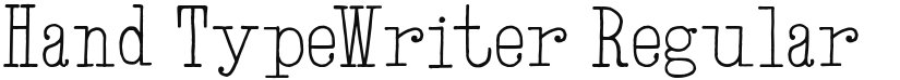 Hand TypeWriter font download