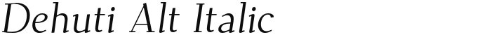 Dehuti Alt Italic