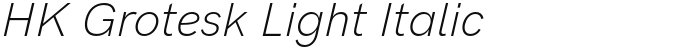 HK Grotesk Light Italic