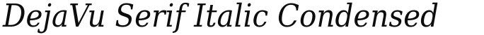 DejaVu Serif Italic Condensed