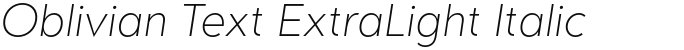 Oblivian Text ExtraLight Italic