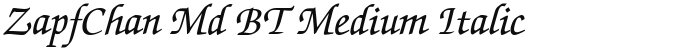 ZapfChan Md BT Medium Italic