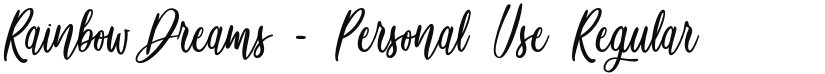 Rainbow Dreams - Personal Use font download
