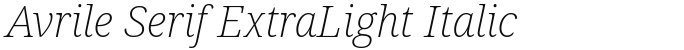 Avrile Serif ExtraLight Italic